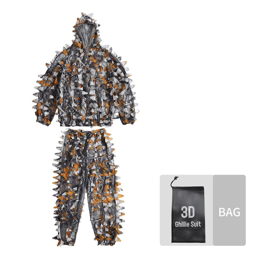 3D Forest Ghillie Suit Men Women Kids Outdoor Leaf-Shaped Hunting Clothing
